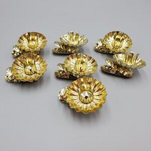 Pine Cone Christmas Tree Candle Holder Clip Ons w fluted reflectors Vintage Lot